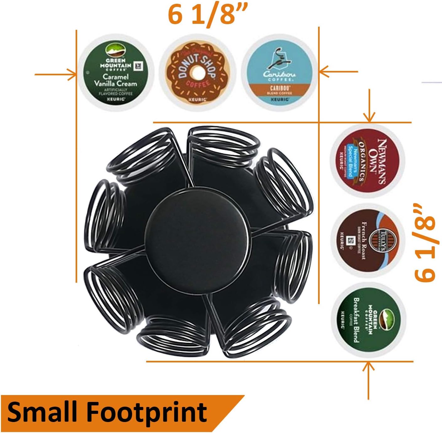 K Cups Holder,K Cup Carousel, Coffee Pods Storage Organizer Stand,Comes All in One Piece,No Assembly Required,1 Count,Black (Capacity of 40 Pods, Black) - Image 3