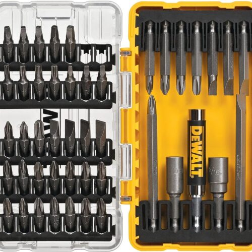 DEWALT Screwdriver Bit Set with Tough Case, 45-Piece (DW2166), Grey/Silver Screwdriving Set with Tough Case