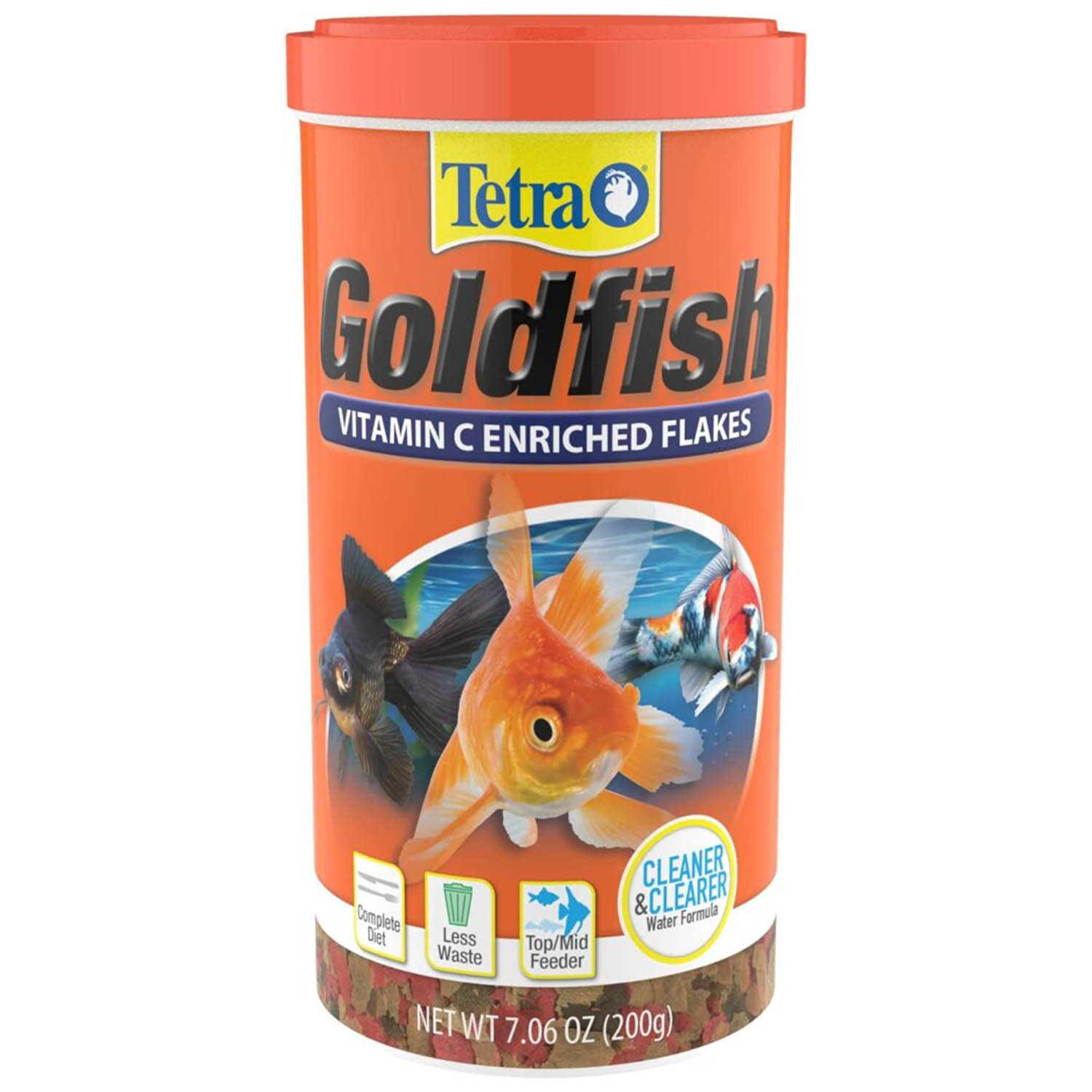 Tetra Goldfish Flakes, Nutritionally Balanced Diet For Aquarium Fish, Vitamin C Enriched Flakes, 7.06 oz
